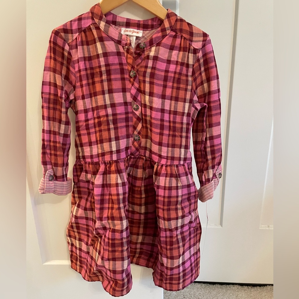 NWT Target Cat & Jack Plaid Toddler Girl Dress 5T